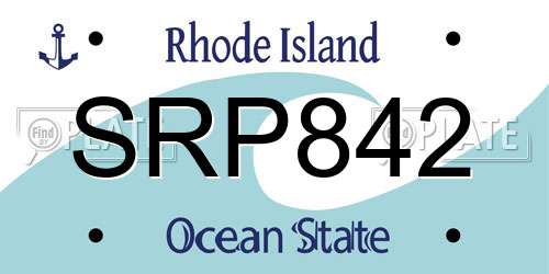 SRP842 Rhode Island License Plate