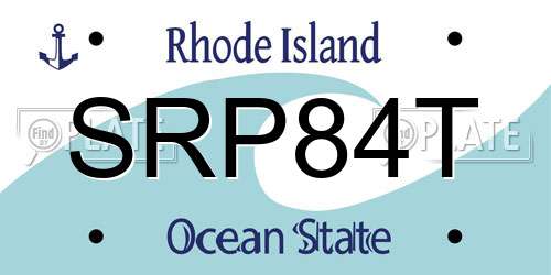 SRP84T Rhode Island License Plate