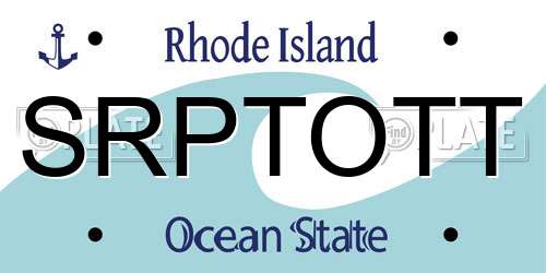 SRPTOTT Rhode Island License Plate
