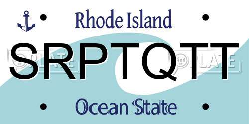 SRPTQTT Rhode Island License Plate
