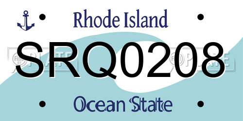 SRQ0208 Rhode Island License Plate
