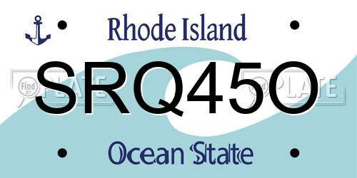 SRQ45O Rhode Island License Plate