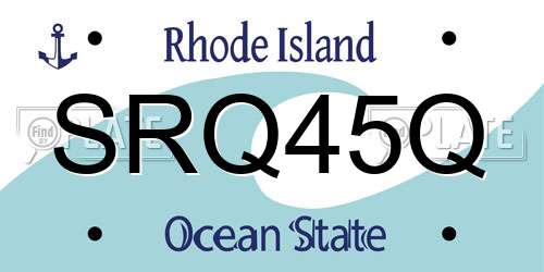 SRQ45Q Rhode Island License Plate