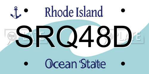 SRQ48D Rhode Island License Plate