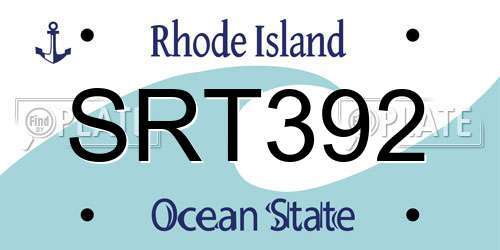 SRT392 Rhode Island License Plate