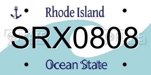 SRX0808 Rhode Island License Plate