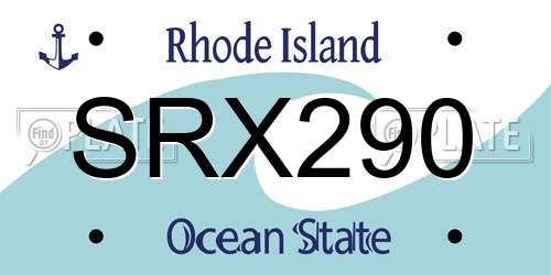SRX290 Rhode Island License Plate