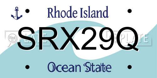 SRX29Q Rhode Island License Plate