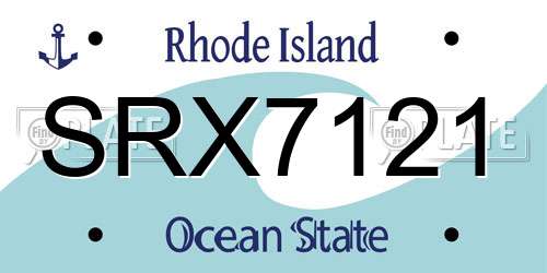 SRX7121 Rhode Island License Plate