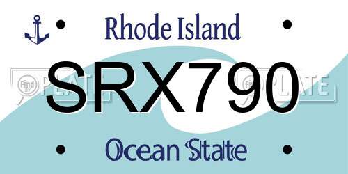 SRX790 Rhode Island License Plate