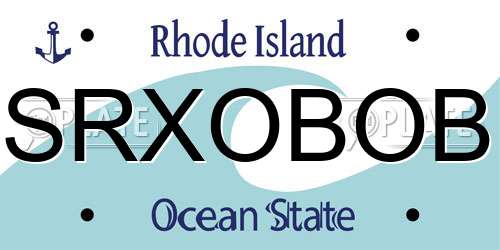 SRXOBOB Rhode Island License Plate