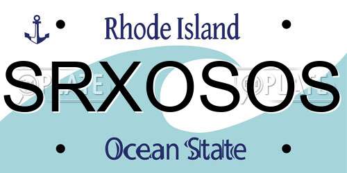 SRXOSOS Rhode Island License Plate