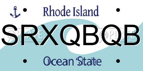 SRXQBQB Rhode Island License Plate