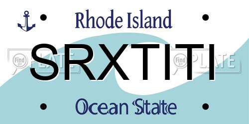 SRXTITI Rhode Island License Plate