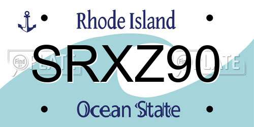 SRXZ90 Rhode Island License Plate