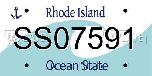 SS07591 Rhode Island License Plate