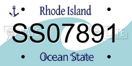 SS07891 Rhode Island License Plate