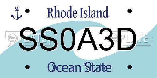 SS0A3D Rhode Island License Plate