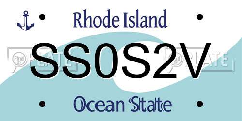 SS0S2V Rhode Island License Plate