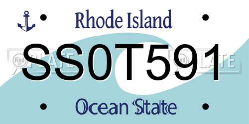 SS0T591 Rhode Island License Plate