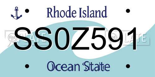 SS0Z591 Rhode Island License Plate