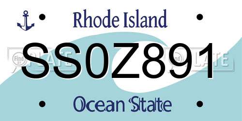 SS0Z891 Rhode Island License Plate