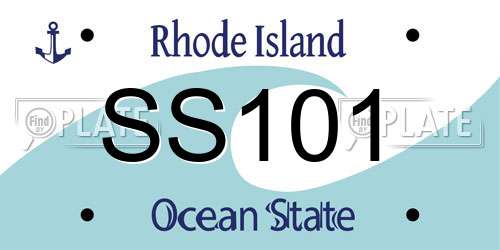 SS101 Rhode Island License Plate