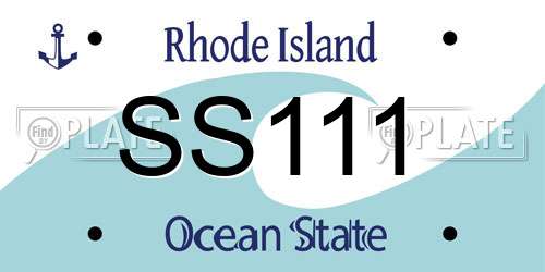 SS111 Rhode Island License Plate
