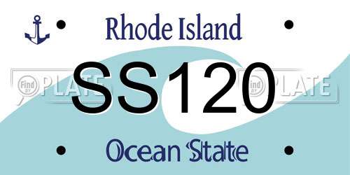 SS120 Rhode Island License Plate