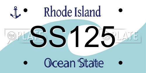 SS125 Rhode Island License Plate