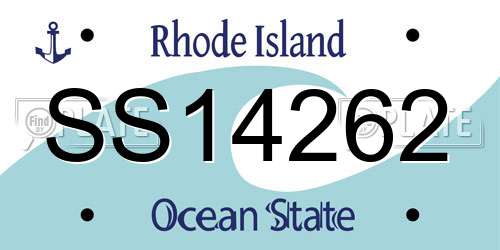 SS14262 Rhode Island License Plate