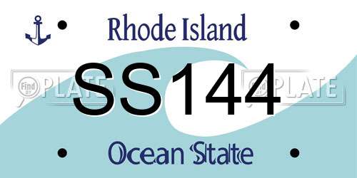 SS144 Rhode Island License Plate