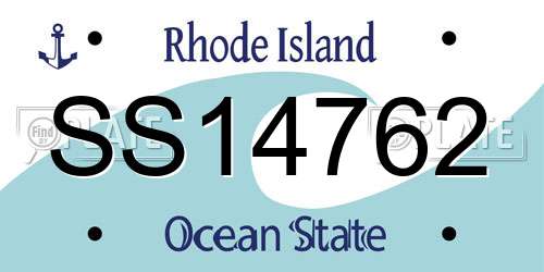 SS14762 Rhode Island License Plate