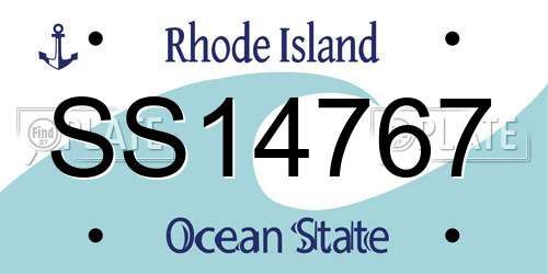 SS14767 Rhode Island License Plate