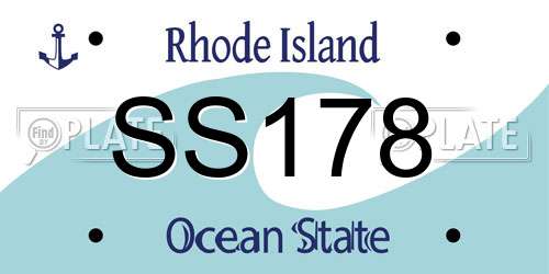SS178 Rhode Island License Plate