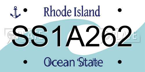 SS1A262 Rhode Island License Plate