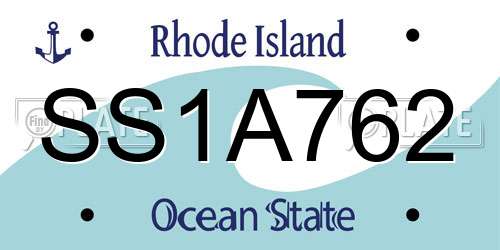 SS1A762 Rhode Island License Plate