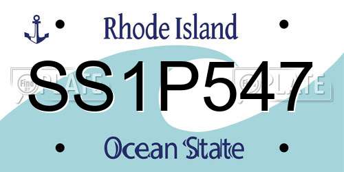 SS1P547 Rhode Island License Plate