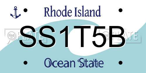 SS1T5B Rhode Island License Plate