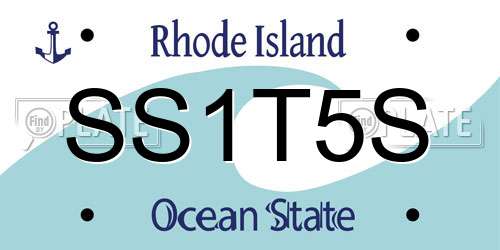 SS1T5S Rhode Island License Plate