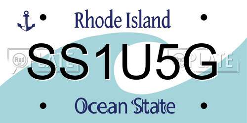 SS1U5G Rhode Island License Plate