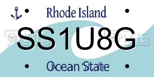 SS1U8G Rhode Island License Plate
