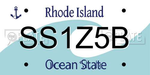 SS1Z5B Rhode Island License Plate