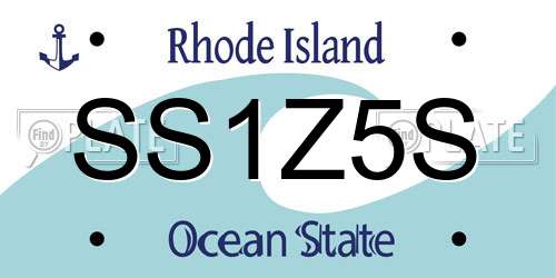 SS1Z5S Rhode Island License Plate