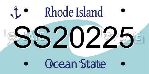 SS20225 Rhode Island License Plate