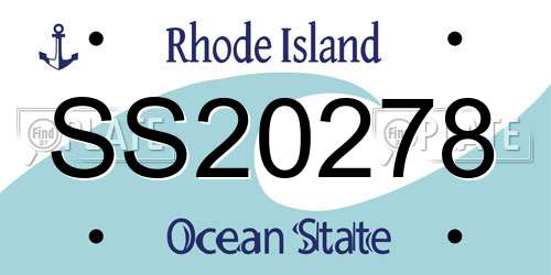 SS20278 Rhode Island License Plate