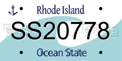 SS20778 Rhode Island License Plate