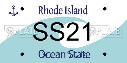 SS21 Rhode Island License Plate