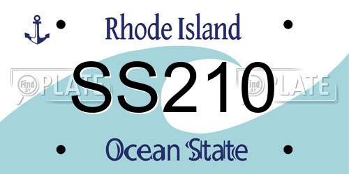 SS210 Rhode Island License Plate