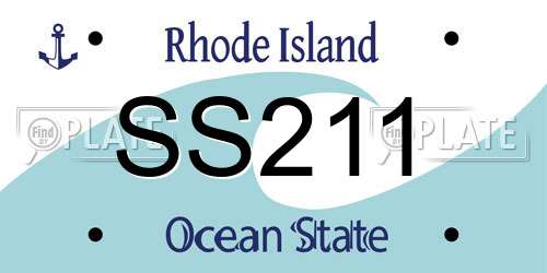 SS211 Rhode Island License Plate